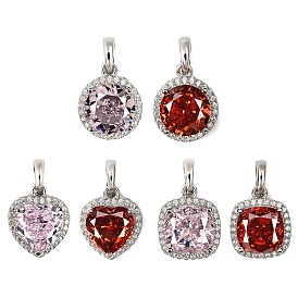 925 подвески из стерлингового серебра с паве из кубического циркония, Реальная платина