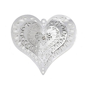 304 нержавеющая сталь, хрустальные стразы 3 подвески-сердечки, гравированные металлические украшения