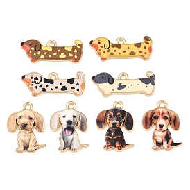 Подвески из сплава , стойки покрытие, собака прелести, напечатанный, без кадмия, без никеля и без свинца, золотые