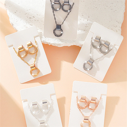 Комплекты из колье и серег-гвоздиков из сплава колец