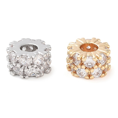 Латунные микропаве из прозрачного кубического циркония, без кадмия, без никеля и без свинца, круглые