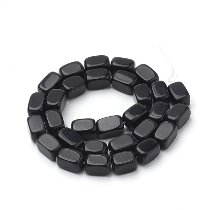 Natural Obsidian Beads Strands, Cuboid