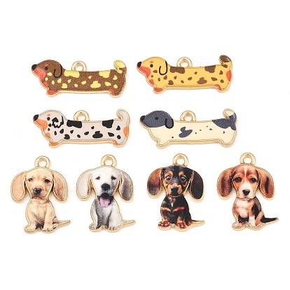 Подвески из сплава , стойки покрытие, собака прелести, напечатанный, без кадмия, без никеля и без свинца, золотые