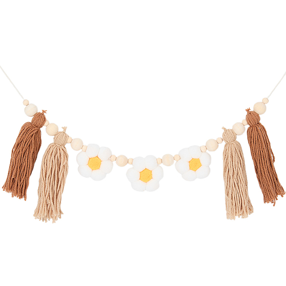 Деревянные баннеры с цветочными кистями, подвесные гирлянды, для декора вечеринки по случаю годовщины свадьбы