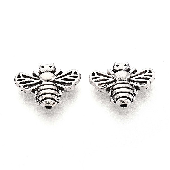 Сплавочные овальные бусины тибетского стиля , Пчелы, без кадмия и без свинца