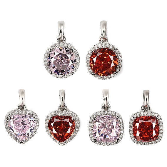 925 подвески из стерлингового серебра с паве из кубического циркония, Реальная платина