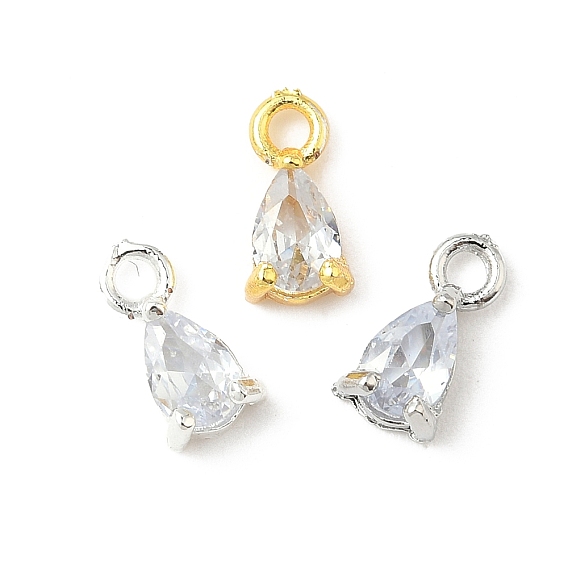 Латунные микро проложить кубического циркония подвески, слезинки, стойки покрытие, долговечный