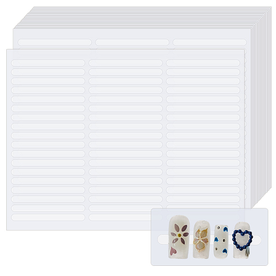 20 Листы двустороннего клея для накладных ногтей, ногтей наклейки