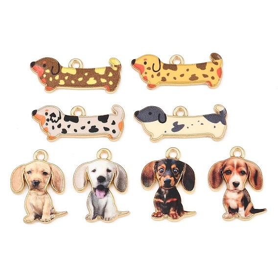 Подвески из сплава , стойки покрытие, собака прелести, напечатанный, без кадмия, без никеля и без свинца, золотые
