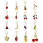 Zinc Alloy Enamel Fruit Pendant Decoration, with Lobster Clasp