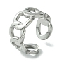 304 Stainless Steel Open Cuff Ring, Hollow Curb Chains Shape