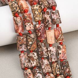 Натуральный красный леопард, колонка, граненые