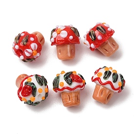 Ручной работы ухабистым Шарики Lampwork, гриб
