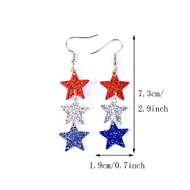 Colorful Acrylic Dangle Earrings for Independence Day