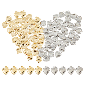 100 шт. 2 цвета 304 подвески из нержавеющей стали в виде объемного сердца
