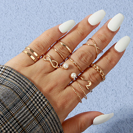 Винтажное шикарное металлическое кольцо с изящной инкрустацией бриллиантами - европейская и американская мода