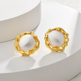 Латунные abc пластиковые искусственные жемчужины полукруглые серьги-гвоздики