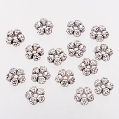 Heart Tibetan Style Charms Tibetan Silver Spacers Beads, Lead Free & Nickel Free & Cadmium Free