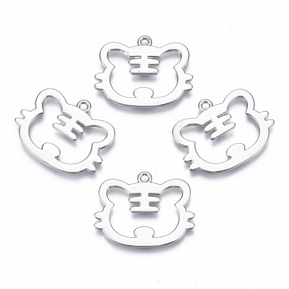 Crémaillère pendentifs en alliage placage, sans cadmium et sans nickel et sans plomb, tigre