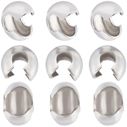 260 шт. 304 крышки обжимных бусин из нержавеющей стали