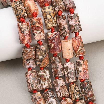 Натуральный красный леопард, колонка, граненые