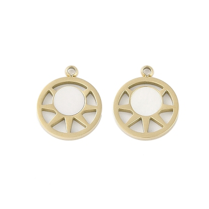 Натуральные раковины, ионное покрытие (ip) 304 солнцезащитные брелоки из нержавеющей стали, ручная полировка