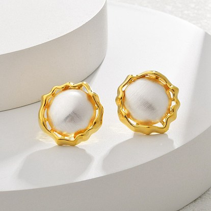 Латунные abc пластиковые искусственные жемчужины полукруглые серьги-гвоздики