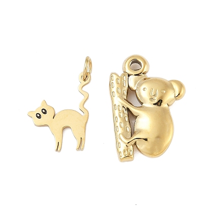 304 подвески из нержавеющей стали, золотые, коала/кошка