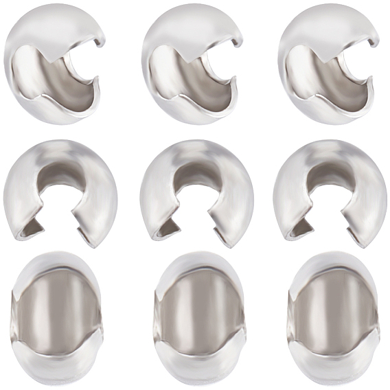 260 шт. 304 крышки обжимных бусин из нержавеющей стали