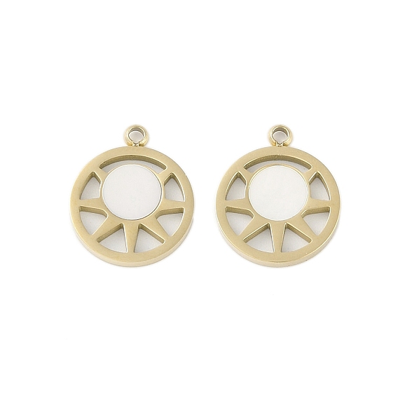 Натуральные раковины, ионное покрытие (ip) 304 солнцезащитные брелоки из нержавеющей стали, ручная полировка