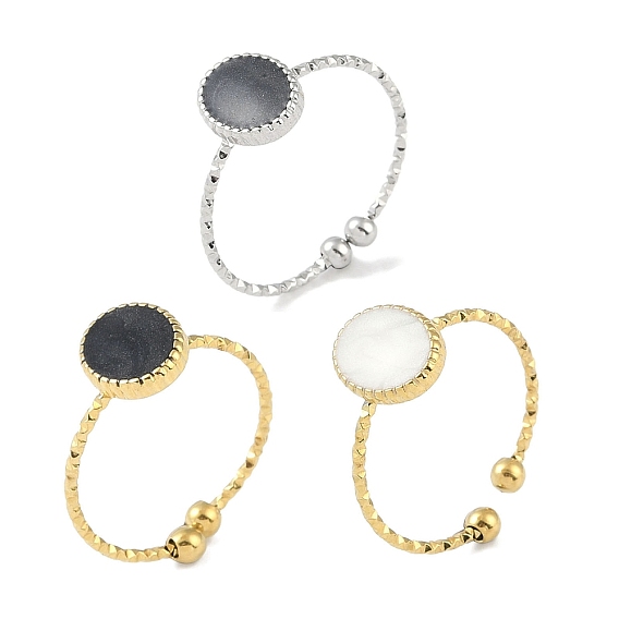 Ионное покрытие (ip) 304 овальные манжетные кольца из эмали из нержавеющей стали, открытые кольца для женщин