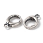 925 Thailand Sterling Silver Spring Gate Rings, Tibetan Style Round Clasps, with 925 Stamp