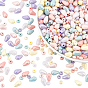 960Pcs 12 Style Spray Painted Acrylic Beads, Rubberized Style, Faceted, Mixed Shape