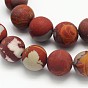 Frosted Round Natural Red Picture Jasper Beads Strands