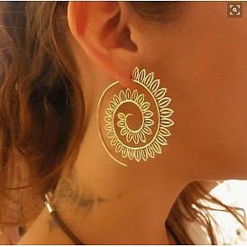 Spiral Leaf Earrings for Women - Unique Rotating Design Jewelry