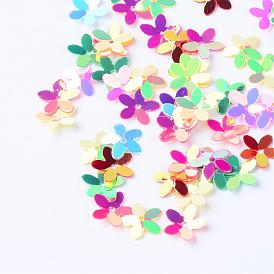 Abalorios de paillette plástico, cuentas de lentejuelas, flor