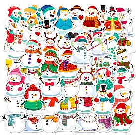 Christmas Theme 50Pcs Paper Self-Adhesive Picture Stickers, for Laptop, Luggage, Cup, Computer, Mobile Phone, Skateboard, Guitar Stickers Decor