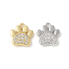Латунные микро проложить кубического циркония подвески, лапы печатать прелести, прочное покрытие, без кадмия и без свинца