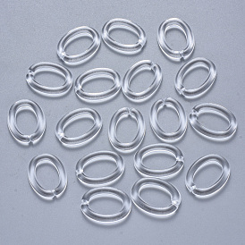 Transparent Acrylic Linking Rings, Quick Link Connectors, For Jewelry Cable Chains Making, Oval
