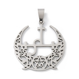 201 подвески из нержавеющей стали, очарование полумесяца, лазерная резка, анти-тускнение