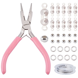 45# Rundzange aus Kohlenstoffstahl für Schmuck, Messing Quetschperlen, Messing Kalotten, Messing geschlossen, aber ungelötet Ringe springen, Kupfer Schmuckdraht