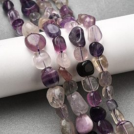 Натуральные фиолетовые бусины из флюорита, самородки