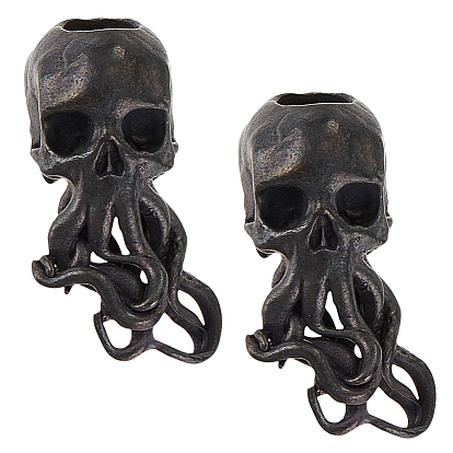 2шт. латунные европейские бусины, бисера largr отверстие, череп осьминога