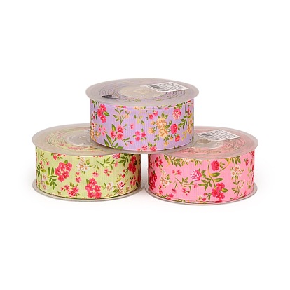 Floral Single-sided Printed Polyester Grosgrain Ribbons