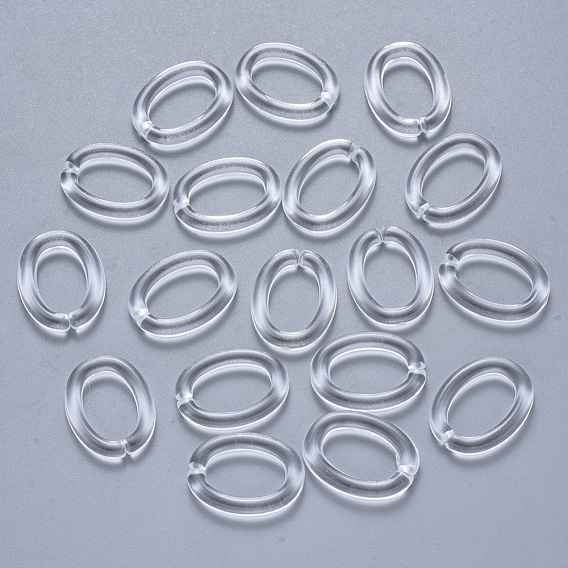 Transparent Acrylic Linking Rings, Quick Link Connectors, For Jewelry Cable Chains Making, Oval