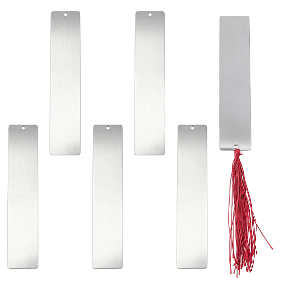 Закладки из нержавеющей стали, пустые теги тиснения, прямоугольные