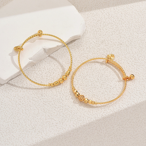 Регулируемая латунные браслеты шарма, браслеты из бисера для женщин, с железом