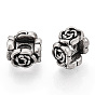925 Sterling Silver Beads, 4-Petal Flower
