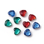 Glass Rhinestone Cabochons, Flat Back & Back Plated, Faceted, Heart
