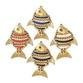 304 эмаль нержавеющей стали большие кулоны, рыбы прелести, ионное покрытие (ip), реальный 18 k позолоченный